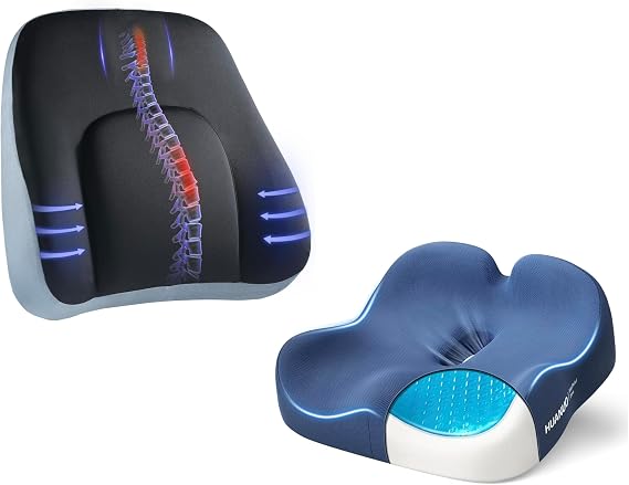 HUANUO Lumbar Support Pillow, Ergonomic Seat Cushion