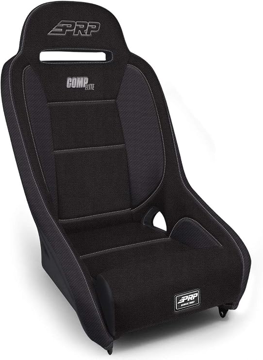 PRP Seats Competition Elite Suspension Seat - High Containment Off-Road Racing & Crawling Seat, Removable Cushion, Vinyl Construction, Built-In Lumbar Support - Black (1 Seat)