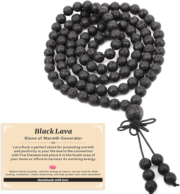 AD Beads 6mm 8mm 108 Prayer Mala Jasper Elastic Bracelet - Handmade Yoga Meditation Healing Power Energy Gifts for Unisex Adult.