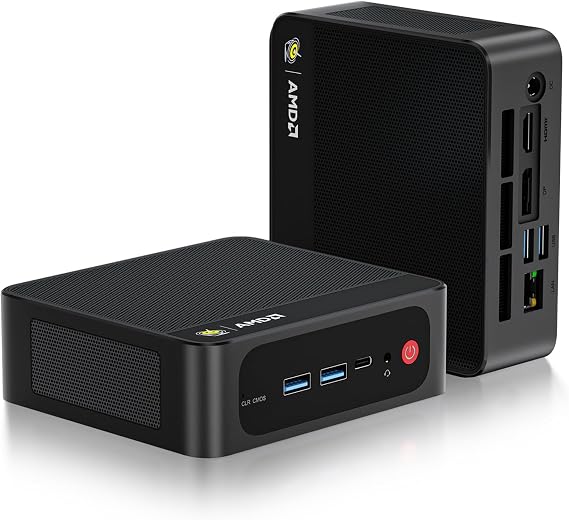 Beelink Mini PC, AMD Ryzen 7 6800U(8C/16T, Up to 4.7GHz), 24GB LPDDR5 RAM 500GB PCIe4.0 x4 SSD, SER5 MAX Desktop Computer Support 4K Triple Display/DP/HDMI/Type-C/WiFi 6/BT5.2/2.5GB LAN, Office/Home