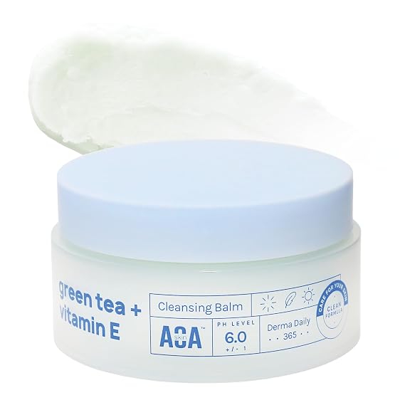 AOA STUDIO Green Tea & Vitamin E Cleansing Balm, Waterproof Makeup Remover, Oil Based Makeup Remover, K beauty Skin Care, Soothing and Brightening for All Skin Types, 3.38 Fl Oz, 100 ml
