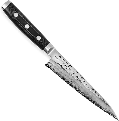 Enso HD Hammered Damascus 6-inch Serrated Utility Knife
