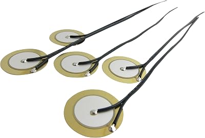 Pack of 5 Prewired 35mm Piezo Disc