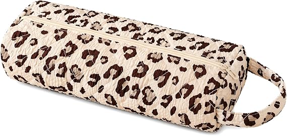 Leo Print Storage Bag for Curling Iron, 40 x 13 x 9 cm, Quilted Travel Bag for Hair Dryer, Lightweight Polyester Cosmetic Bag, Large Hair Tool Bag