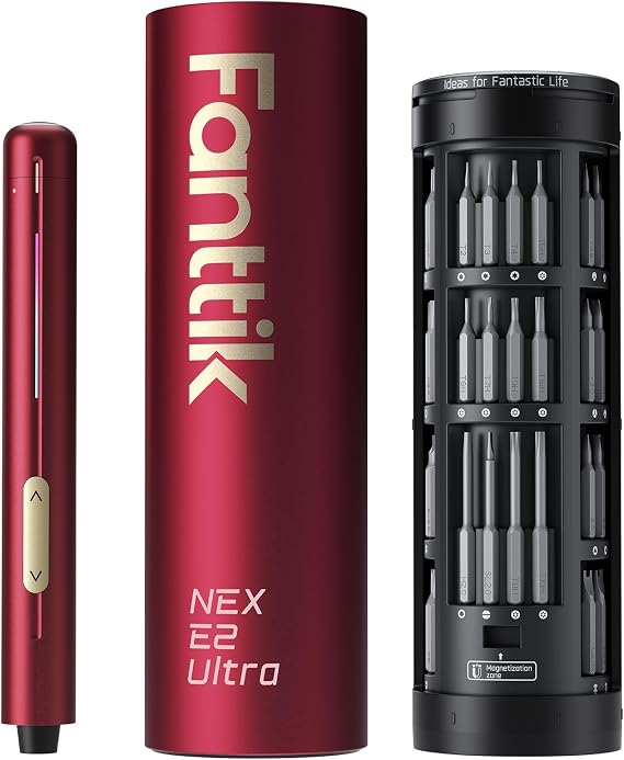 Fanttik E2 Ultra Electric Screwdriver, Screwdriver for Electronics (Red)