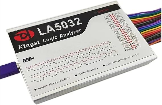 LA5032 USB Logic Analyzer 500M Max Sample Rate,32 Channels,10B Samples, MCU,ARM,FPGA Debug Tool, English Software