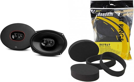 JBL Audio CLUB-964M 6" x 9" Three-Way Car Audio Speaker with RKFR69 Fast Rings 6x9