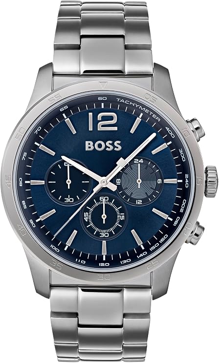 BOSS Chronograph Quartz Watch Men With Silver Stainless Steel Bracelet - 1513527