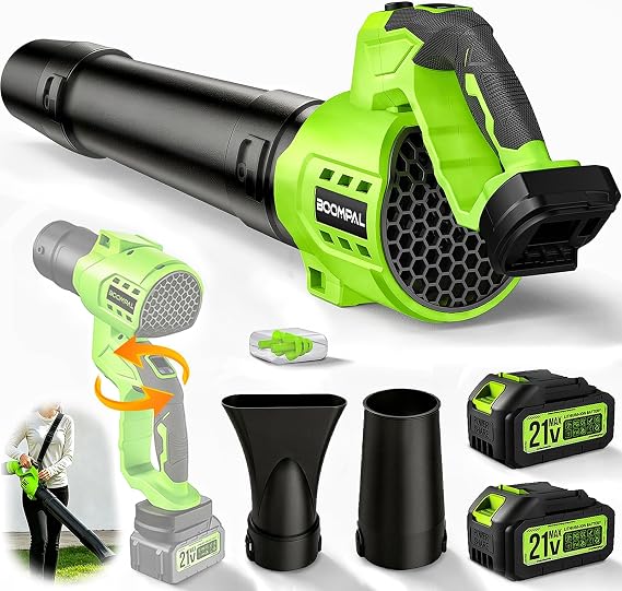 Leaf Blower Cordless with 2X 20V Battery Packs and Charger, Rotatable Body