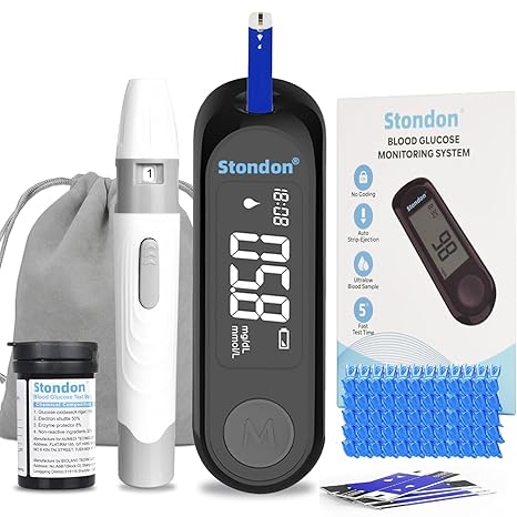 Stondon G-520 Blood Glucose Monitor Kit, 50 Strips & Lancets for Diabetes