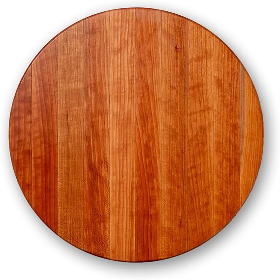 John Boos Block CHY-R18 Cherry Wood Edge Grain Reversible Round Cutting Board, 18 Inches Round x 1.5 Inches