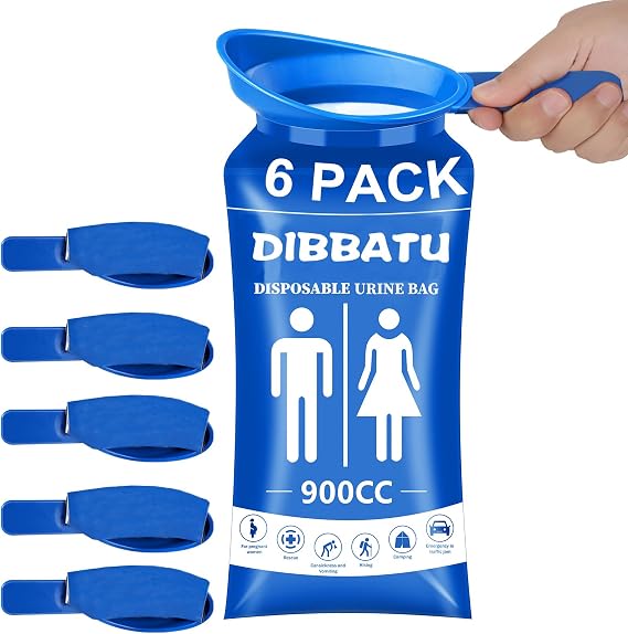 Disposable Urine Bag with Handle for Women/Men, 6/12PCS for Camping, Hiking