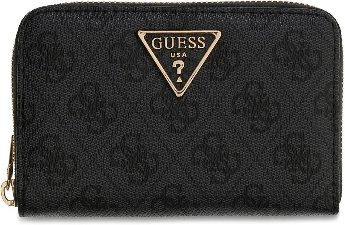 GUESS Kadın Laurel II SLG Med Zip Etrafında, Kömür Logosu, Tek Beden