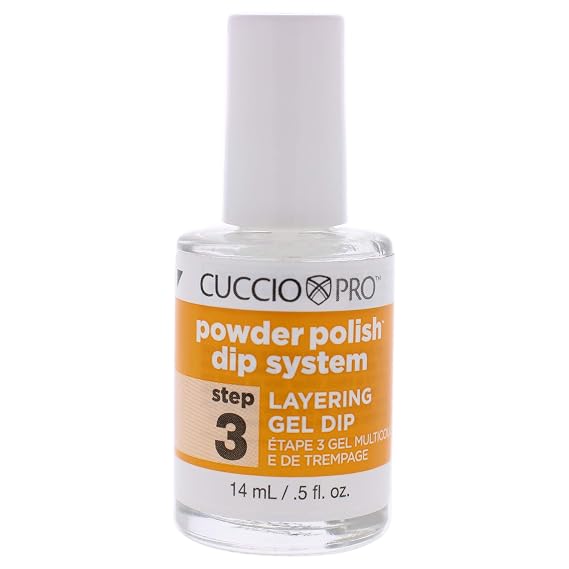 Cuccio Colour Powder Polish Dip System Step 3 - Specially Formulated Resins - Vibrant Finish With Flawless, Rich Color And Durability - Nail Polish Layering Gel Dip - 0.5 Oz