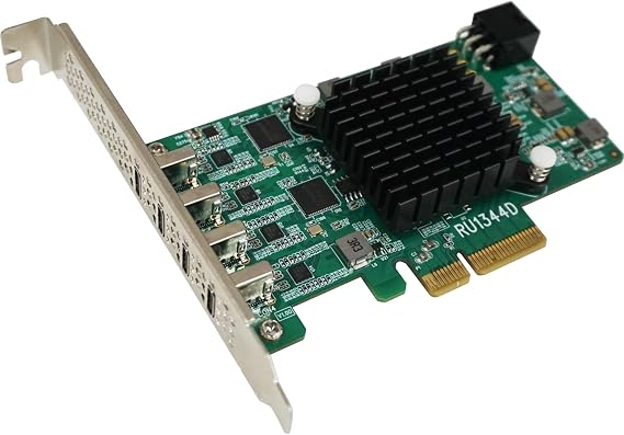 HighPoint Technologies RocketU 1344D PCIe 3.0 x4 4X 10Gb/s Port USB 3.2 Controller