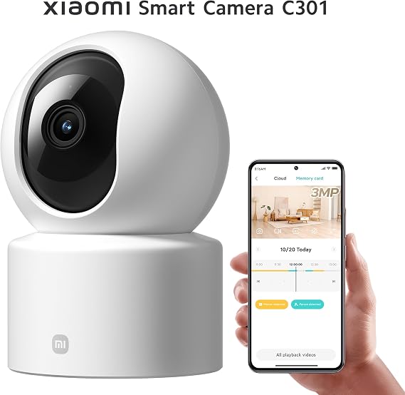Xiaomi Smart Camera C301 2K 360 Derece Gece Görüşlü IP Wi-Fi Güvenlik Kamerası (Xiaomi Türkiye Garantili)