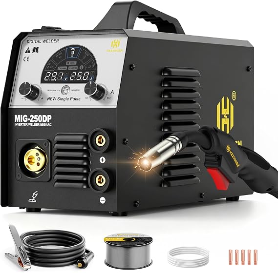 H HZXVOGEN 250A 5-in-1 Pulse MIG Aluminium Welder
