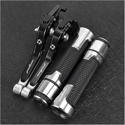 Motorcycle Clutch Lever, Clutch Brake Handle for Bajaj Pulsar 200 NSASRSDominar 400 Folding Extendable CNC Adjustable Clutch Brake Levers Handbar GripsREDSilver