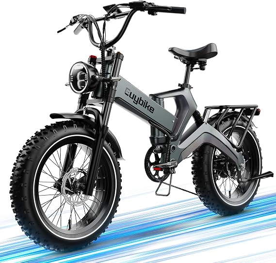 2000W/3000W Peak Motor Electric Bike for Adults, 48V/52V 25AH/30AH Battery Full Suspension Foldable Ebike, 20"x4.0" Fat Tires 35MPH Dirt Bike, 100/120 Miles Hydraulic Brake Magnesium Alloy Motorcycle