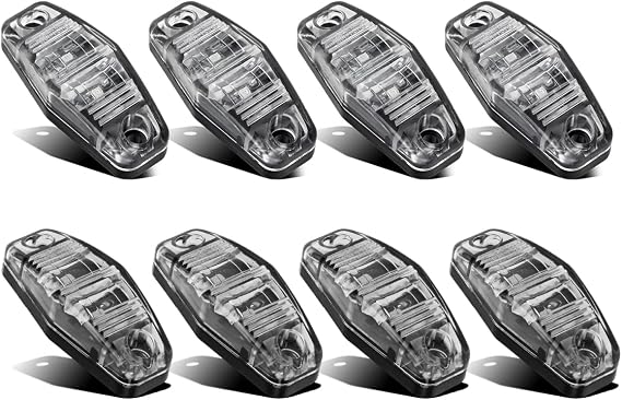 Partsam 8pcs 2.5" Oval Trailer Side Marker Light Red/Amber Clear Lens Universal Surface Mount 2 LED Light, Truck Boat Sealed Mini Trailer Clearance Identification Lights (4 Red+4 Amber)