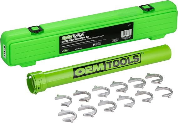 OEMTOOLS 27178 Inner Tie Rod Removal Tool Set, Remove and Install Without Rack Disassembly, Inner Tie Rod Tool Fits Most Cars, Trucks, and SUVs, SAE and Metric Crowfoot Adapters