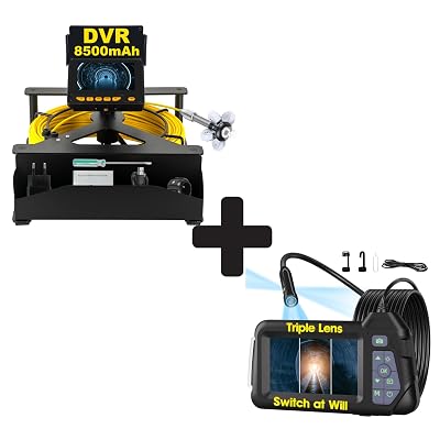 Introducing the Ultimate Inspection Bundle: This comprehensive set pairs the powerful SYANSPAN Sewer Camera with a compact mini endoscope for versatile inspection capabilities. The sewer camera excels