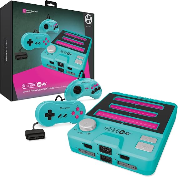 Hyperkin RetroN 3 AV Console Hyper Beach|NES®/SNES®/Genesis® Mega Drive compatible retro integrated + AV output cable included