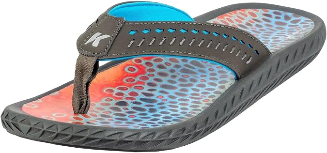 Korkers Fish Flip Sandals Brown Trout w/Fixed Kling-On Deck Soles