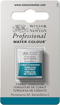 Winsor & Newton Professional Watercolour Paint, Artist Quality, Finest Pigments, Cobalt Turquoise, Half Pan
