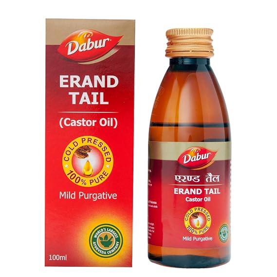 Dabur Erand Tail: 100% Pure Cold Pressed Castor Oil -100ml
