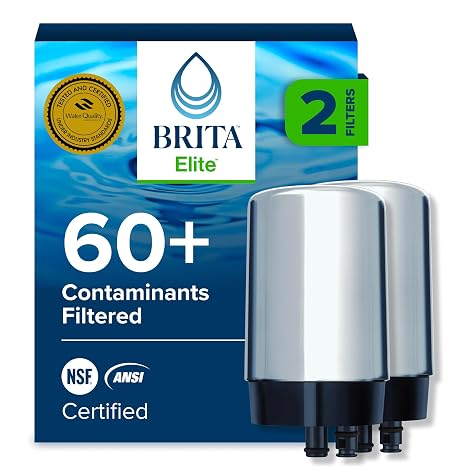 Brita Elite Replacement Faucet Water Filter, Chrome, 2 Count