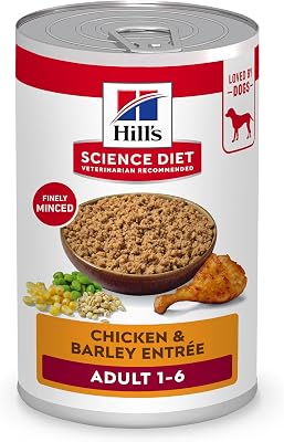 Hills Science Diet Adult 1-6 Wet Dog Food, Chicken & Barley, 13 oz. Cans, 12-Pack