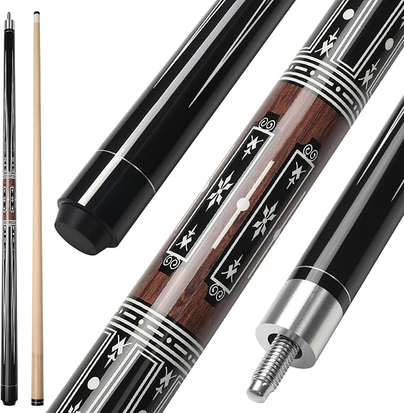 Pool Cue, 58'' Billiard Cue Canadian Maple Wood Billiard Cue 13mm Tips for Professional Billiard Cue Players, 1/2 Maple Cue Stick for Billiard Table Sports