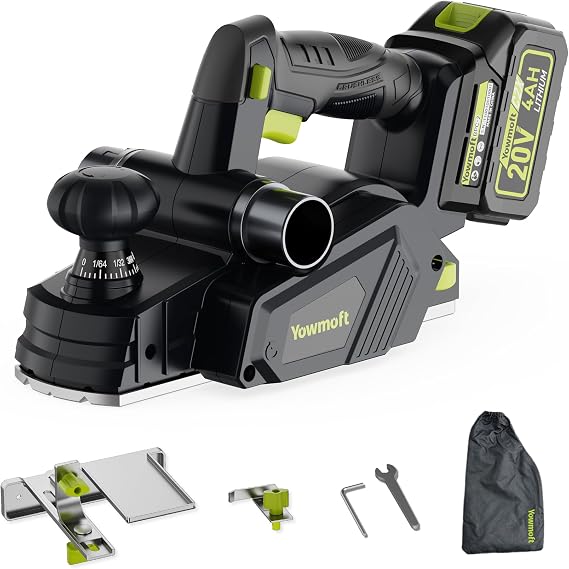 20V Cordless Planer, 3-1/4" Hand Wood Planer with 4Ah Battery
