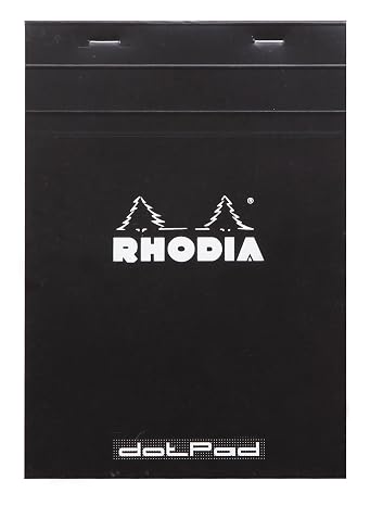 Rhodia Head Stapled Pad, No16 A5, Dot - Black