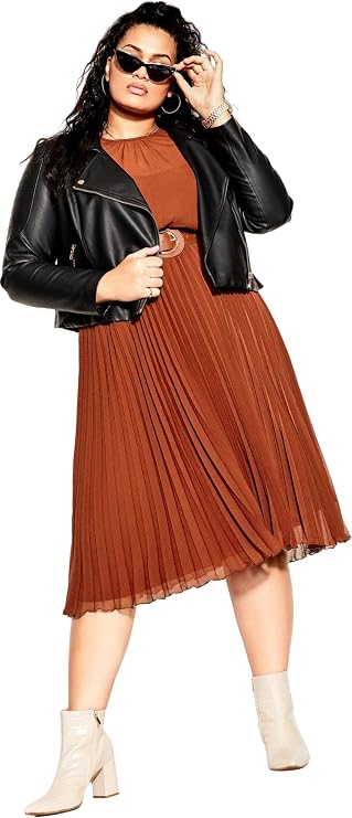 City Chic Women's Plus Size Dress Love Pleat