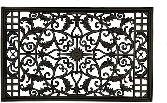 Nuvo Iron Decorative Insert for Fencing, Gates, Home, Garden - Rectangle, 15" X 24", Black
