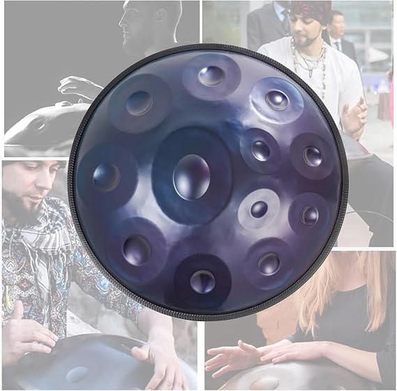 22 Inch D Minor Kurd Handpan Drum Instrument With Handpan Backpack For Professional Performance, 440Hz Handpan Drums For Adults, Handpan Percussion(Blue,12 Notes (432Hz))
