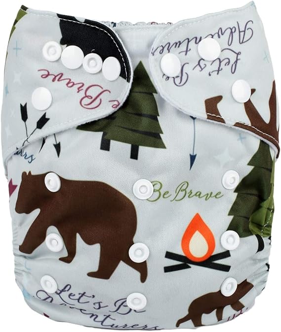 Baby Pocket Diaper Nappy Reusable Washable 8lbs to 36lbs (Be Brave)
