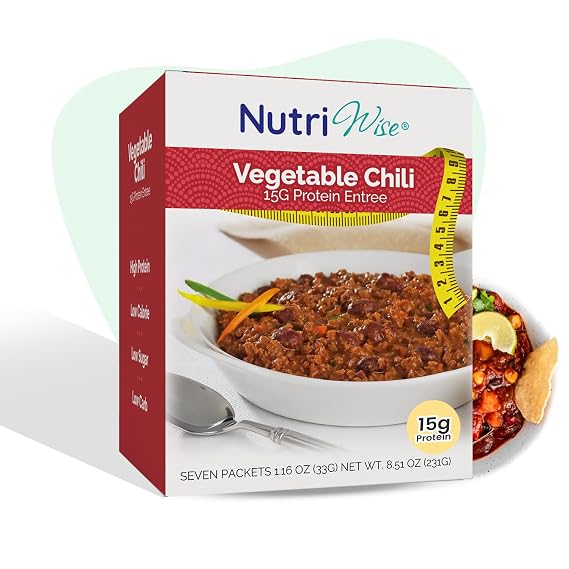NutriWise - By Doctors Weight Loss NutriWise - Vegetable Chili Diet Entree | 7Box | Healthy & Nutritious | High Protein - Low Fat - Low Sugar - Low Calorie