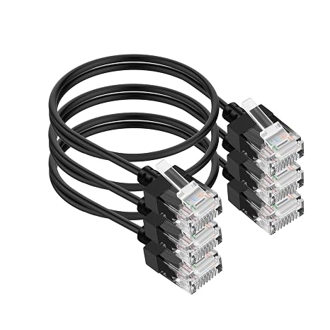 Ultra Slim RJ45 Cat6A Ethernet Cable 10M 3 Pack, Flexible LAN Ethernet Cable, 10Gbps 550MHz UTP Cat6 Network Cable, Thin Cat 6 Patch Cable for Router,
