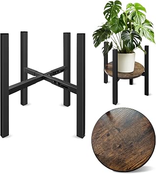 Adjustable Plant Stand, Mid Century Modern Indoor Plants Stands - Fits 8 to 13 Inches Pots - Stable Wood Single Small Plant Stool for Living Room