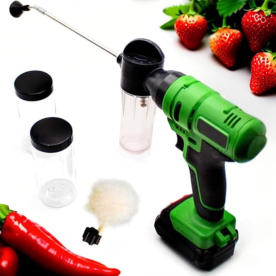Automatic 360 Tomato Pollinator Sprayer - Electric Plant Pollen Tool with Stainless Steel Nozzle & 2 Batteries for Greenhouse/Strawberries/Peppers Durable Pollination Kit