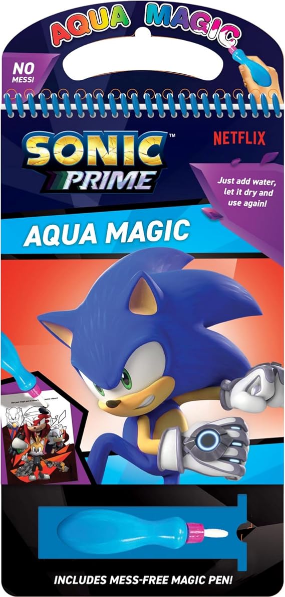 ALLIGATOR - Sonic Prime Aqua Magic Water Colouring Book for Kids, Includes Colouring Book & Pen