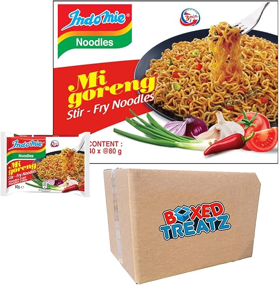 Indomie Mi Goreng Stir Fry Noodles 40 x 80g Boil Noodles In 3 Minutes Suitable For Vegans Indonesian Stir Fry Noodle Boxed Treatz