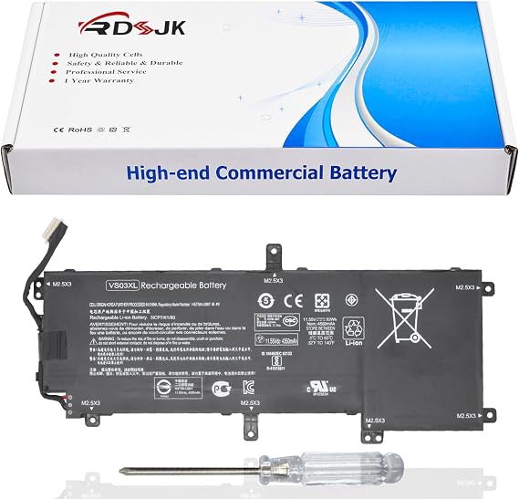 VS03XL Laptop Battery for HP Envy 15-AS000 15T-AS000 15T-AS100 15-AS001NG 15-AS014WM 15-AS025TU 15-AS027TU 15-AS032TU 15-AS101NG 849047-541 849313-850 849313-856 HSTNN-UB6Y VSO3XL TPN-I125 11.55V 52Wh