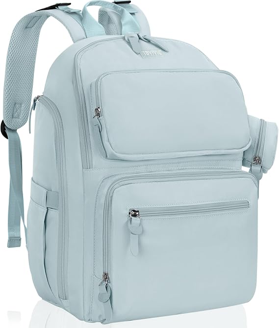IBVIVIC Diaper Bag Large Capacity Diaper Backpack Multi-Function Baby Diaper Bag For Dad And Mom With Insulated Pockets, Stroller Straps, Blue