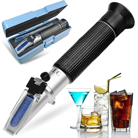 Agriculture Solutions Alcohol Refractometer for Spirit Alcohol Volume Percent Measurement with Automatic Temperature Compensation (ATC), Range 0-80% v/v.
