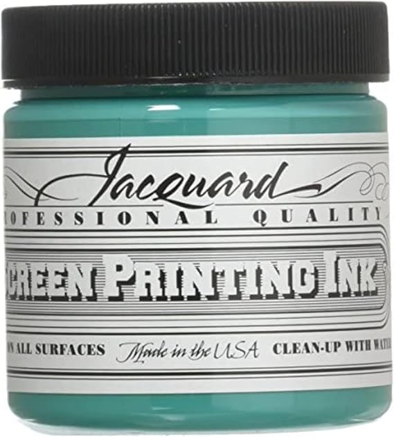 Jacquard Professional Screen Print Ink, Water-Soluable, 4oz Jar, Turquoise (113)