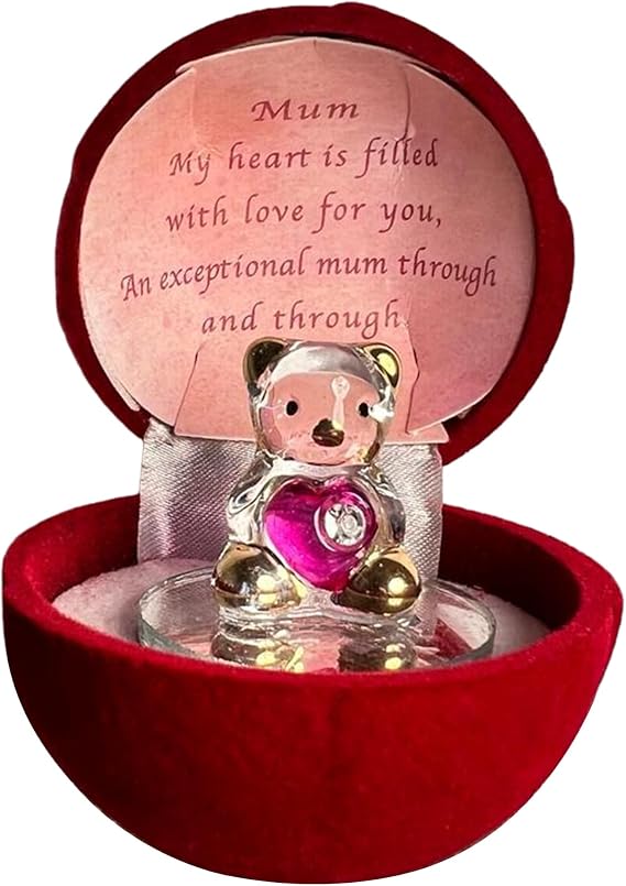 Thorness Glass Bear in Gift Box for a Special Mom Through and Through | Gift for Mother | Mummy | Mothers Day | Gift for Mum from Daughter or Son
